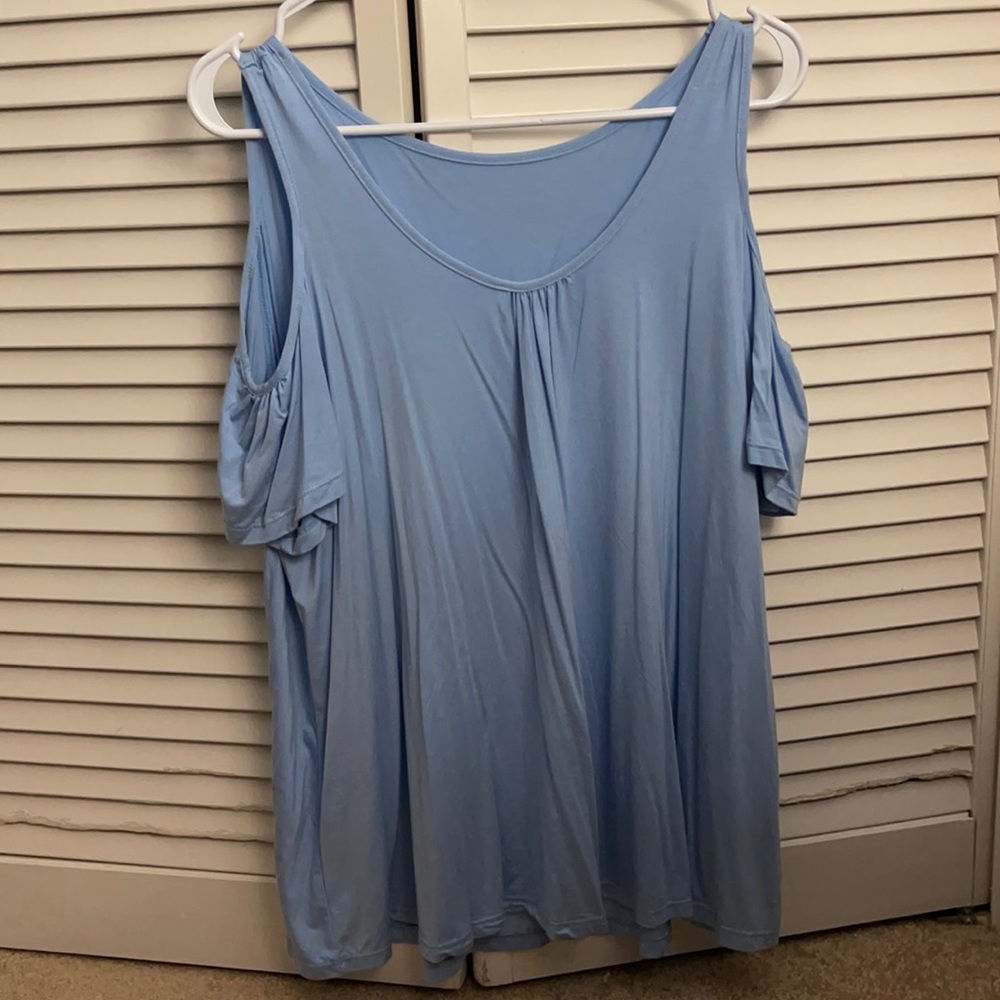 Light Blue Off the Shoulder Top